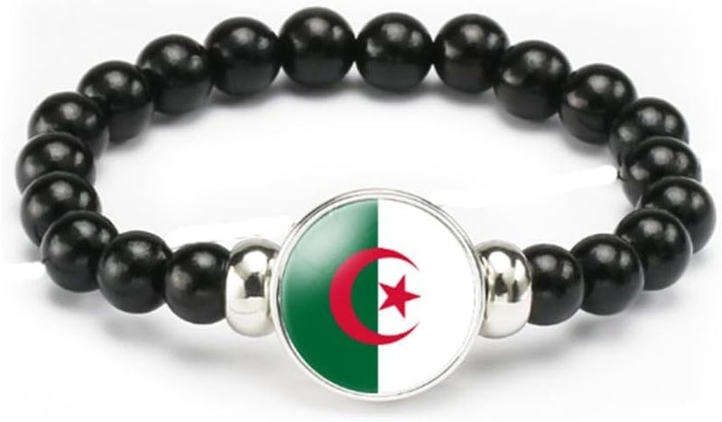 vmcoatdu National Flag Bracelet Elastic Rope Beaded Bracelet Support Your Country Travel Souvenir Gifts for Men Women - Image 1